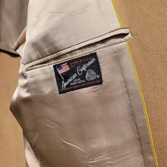 Men's Vintage Tan Wool Sportcoat Blazer Jacket - Picture 4 of 10